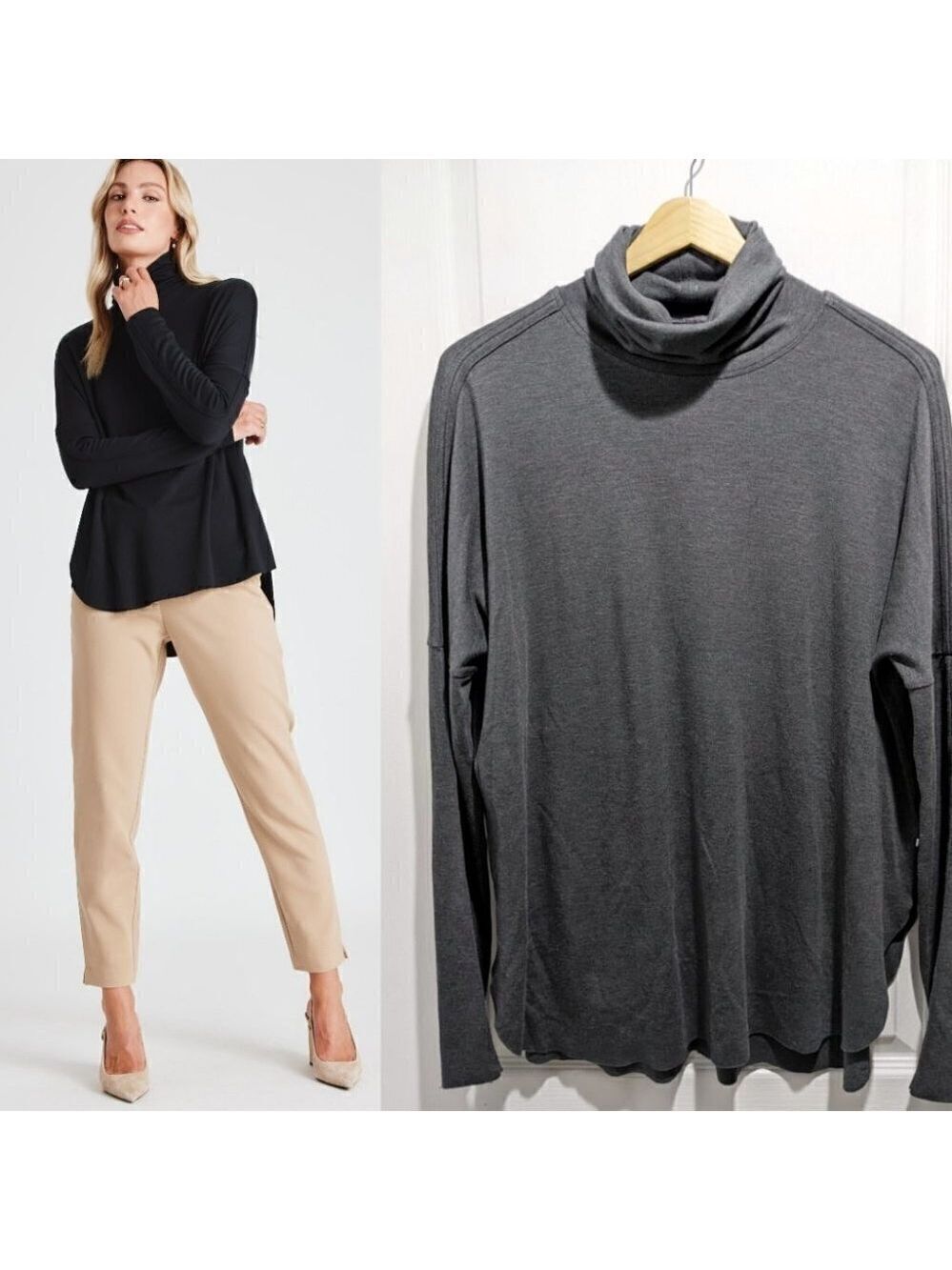 Kit and Ace | Burrow Turtleneck in Grey
